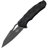 Boker Plus 01BO636 Kirke Black Stonewash Button Lock Knife Black G10 Handles