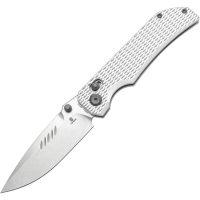 Tenable 1095V4 Eaglestrike Stonewash Spear Point Crossbar Lock Knife Silver Handles