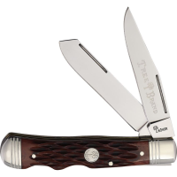 Boker 110869 Double Lock D2 Carbon Steel Trapper Knife Brown Jigged Bone Handles