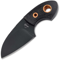 Boker Plus P02BO084 Gnome Black D2 Carbon Steel Fixed Blade Knife Black Micarta Handles