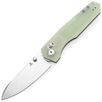 Tenable 1105V4 Beaver Stonewash Drop Point Crossbar Lock Knife Jade G10 Handles