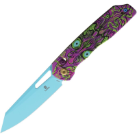 Tenable 1006V9 Shard Blue Reverse Tanto Crossbar Lock Knife Purple Handles