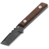 Boker Plus P02BO601 Thicker Clipper Black Stonewash D2 Carbon Steel Tanto Fixed Blade Knife Brown Micarta Handles