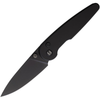 Hightron 06BLK Birdidi Black D2 Carbon Steel Button Lock Knife Black Handles