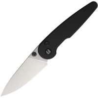 Hightron 06BLKS Birdidi Satin D2 Carbon Steel Button Lock Knife Black Handles