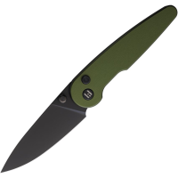 Hightron 06GRN Birdidi Black D2 Carbon Steel Button Lock Knife Green Handles