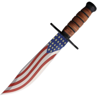 Miscellaneous 4591 American Flag Bowie Fixed Blade Knife