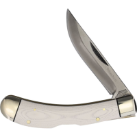 Rough Rider 2665 Tuxedo Bow Trapper Knife White Micarta Handles