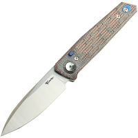 Reate 183 PL-6 Two-Tone Spear Point Pivot Lock Knife Red Micarta Handles