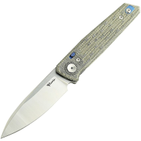 Reate 184 PL-6 Two-Tone Spear Point Pivot Lock Knife Black/Green Micarta Handles
