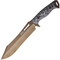 Dawson 47742 Dominion Arizon Copper MagnaCut Fixed Blade Knife Black/White G10 Handles
