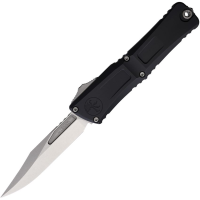 Microtech 114610 Auto Combat Troodon Gen III Stonewash Bowie OTF Knife Black Aluminum Handles