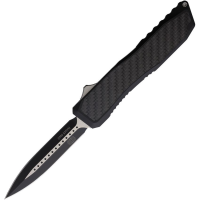 EOS 117 Auto Harpoon Two-Tone Double Edge Dagger OTF Knife Black/Carbon Fiber Handles
