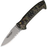 Knives Of Alaska 00933FG Auto Recon Patrol Part Serrated Bead Blast MagnaCut Button Lock Knife Blaack/OD Green G10 Handles
