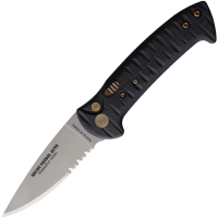 Knives Of Alaska 00937FG Auto Recon Patrol Part Serrated Bead Blast MagnaCut Button Lock Knife Sculped Black G10 Handles