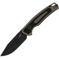 Kershaw 7106 Auto Launch 21 Black Drop Point Button Lock Knife Dark Earth/Black Handles