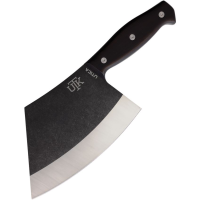 Utica 11750 Homestead 1 Black Stonewash Cleaver Fixed Blade Knife Brown Wood Handles