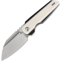 Tenable 1048A4 Rafe L Satin Sheepsfoot Linerlock Knife Ivory/Black G10 Handles