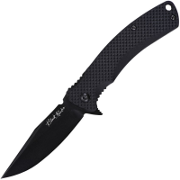 V NIVES 33FPBBK Black Rambo Shorty Black Clip Point Linerlock Knife Black FRN Handles