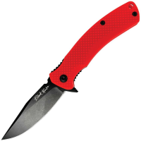 V NIVES 33FPBR Black Rambo Shorty Black Clip Point Linerlock Knife Red FRN Handles