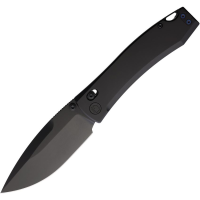 Daggerr F72TBB Nightmare Black MagnaCut Spear Point CrossBar Lock Knife Black Titanium Handles