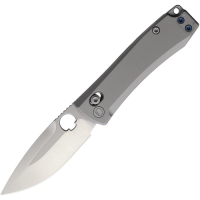 Daggerr F72MRDSG Nightmare Small Satin MagnaCut Drop Point X-Lock Knife Gray Titanium Handles