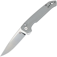 Saffire A105801 Dude Bead Blast Drop Point Button Lock Knife Gray G10 Handles