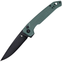 Saffire A105802 Dude Black Drop Point Button Lock Knife Green G10 Handles