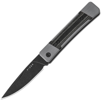 Kizer 2670A2 Little Grand Black Stonewash Drop Point Slip Joint Knife Gray G10/Micarta Handles