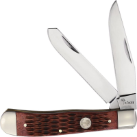 Boker 110881 Trapper Carbon Steel Knife Bronze Jigged Bone Handles