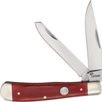 Boker 110882 Trapper Carbon Steel Knife Red Smooth Bone Handles