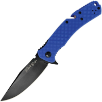 V NIVES 35FPBBL Black Rambo Utility Pro Black Clip Point Knife Blue FRN Handles
