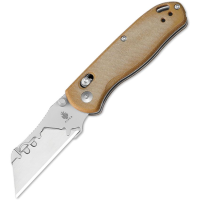 Kizer 3619JA7 Drop Bear Utility Clutch Lock Knife Natural Canvas Micarta Handles