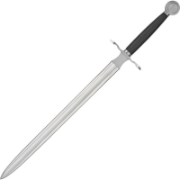 Paul Chen 2365 Hand & A Half Spring Steel Blade Sword with Black Leather Wrapped Handle