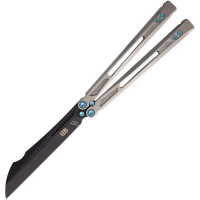 EOS 155 Gremlin Black Sheepsfoot Balisong Knife Satin Handles