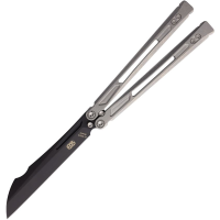 EOS 150 Gremlin Black Sheepsfoot Balisong Knife Stonewash Handles