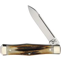 Titusville 04 Lexingtonian Satin Carbon Steel Folder Knife Stag Handles