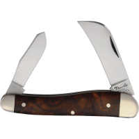 Titusville 05 Lexingtonian Rooster Satin Carbon Steel Folder Knife Quince Burl Wood Handles