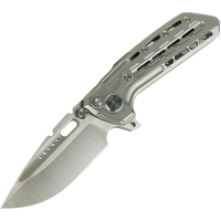 Reate 181 Termnator TX228 Satin Drop Point Framelock Knife Bead Blast Titanium Handles