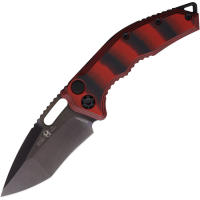 Heretic 0126AG10RD Auto Medusa Black MagnaCut Recurve Button Lock Knife Red/Black G10 Handles