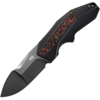 We 240443 Coral Gray Polished Framelock Knife Black/Bronze Titanium/Lava Flow Carbon Fiber Handles
