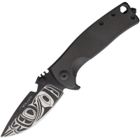 DPx HSF051 HEST Urban Black Drop Point Framelock Knife Black Handles