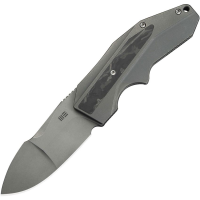 We 240442 Coral Stonewash Spear Point Framelock Knife Gray Titanium/Marble Carbon Fiber Handles