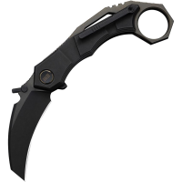 We 240691 Tayra Hawkbill Framelock Knife Black Handles