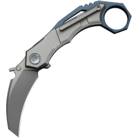 We 240692 Tayra Stonewash Hawkbill Framelock Knife Blue/Gray Handles