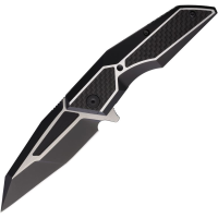 Brous 283 Recluse D2 Carbon Steel Reverse Tanto Framelock Knife Black/Carbon Fiber Handles