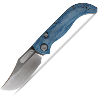 Vosteed A3901 Naga Top Satin Drop Point Linerlock Knife Blue Handles