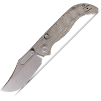 Vosteed A3902 Naga Top Stonewash Drop Point Linerlock Knife Green Handles