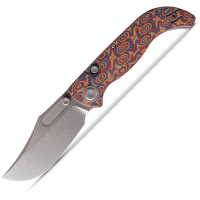 Vosteed A3904 Naga Top Stonewash Drop Point Linerlock Knife Raindrop Micarta Handles