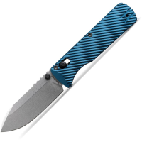 Vosteed A4103 Vombat Stonewash Crossbar Lock Knife Blue Aluminum Handles